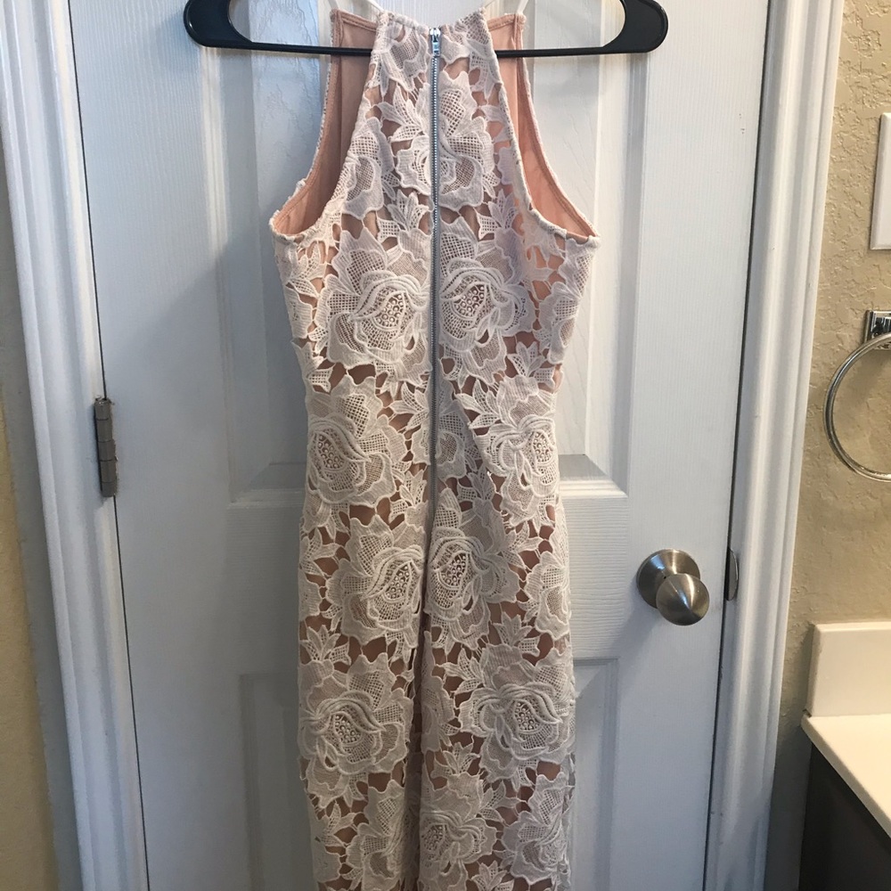 White lace midi dress